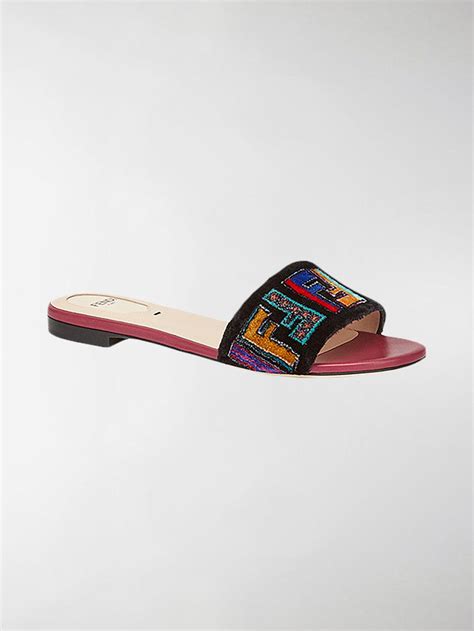 fendi flat fabric sandals.